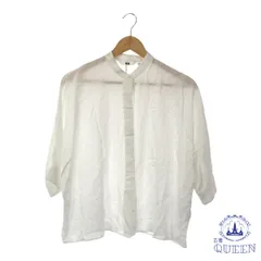 【訳アリ】 UNIQLO ユニクロ トップス カットソー ボタン シンプル ゆったり 綺麗め 七分丈 レディース ホワイト S 901-8714 送料無料 古着