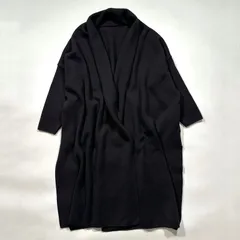 美品 MUSE de Deuxieme Classe ミューズドゥーズィエムクラス スムースニットガウンコート ウール BLK