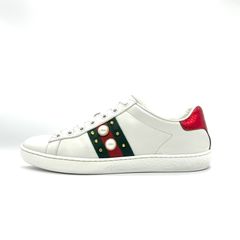 GUCCI グッチ エース スニーカー シェリーラインパール 36 GUCCI - GUCCI グッチ エース スニーカー シェリーラインパール
