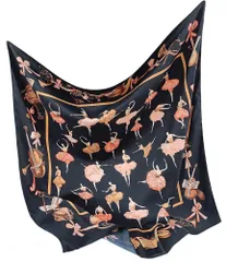 [TAKIYA] レディース 韓国風 薄手 花柄 スカーフ 90cm 正方形 シルク風 スカーフ 大判 通勤 旅行 バッグ オーナメント用 バンダナ ギフト リトミックスカーフ