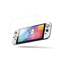 2枚セット [Switch 有機ELモデル対応] Switch 有機ELモデル 保護 ガラスフィルム 強化ガラス 耐衝撃 指紋防止 気泡ゼロ 自動吸着