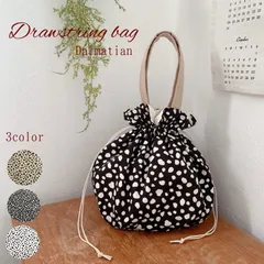 ダルメシアン(black)巾着バッグ