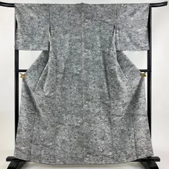 小紋 更紗 山岡古都 草根木皮染 浜ちりめん 栗梅色 正絹 反物 山岡古都】 染織美術品 特選頭摺り染小紋着尺 本草木染 「秋草文