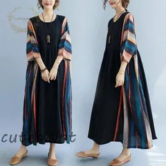新品 ワンピース ロングワンピース マキシワンピース きれいめ 春 夏 五分袖 半袖 エスニック コットンリネン 綿麻 プリント リゾートワンピース ワンピ 大きいサイズ kkk