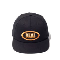 REAL OVAL LOGO CAP BLACK リアル スケボー スケートボード キャップ
