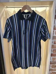 BURBERRY バーバリー ポロシャツ 半袖 ブルー等 ブラック等 マルチカラー ストライプ サイズS A-934