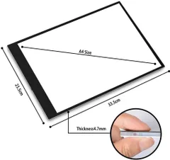 トレース台 A4 薄型 LED 無段階調光トレースパネル 薄型 ライトボックス A4 製図 写経 アニメ 5mm以下 USB 製図 漫画のサムネイル