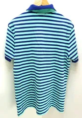 POLO RALPH LAUREN ★ 人気♪ ビッグポニー 刺繍 ボーダー 半袖 ポロシャツ ライトブルー ネイビー L アメカジ ポロラルフローレン●GB