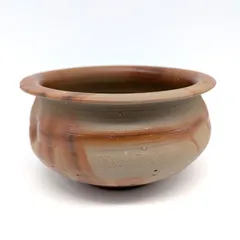 ♥未使用　青備前　建水　在銘　茶道具　備前　骨董　古玩 茶器/茶道具 建水】 唐銅（唐金） エフゴ型（餌畚型） 般若勘溪