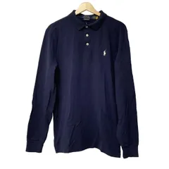 POLObyRalphLauren(ポロラルフローレン) 長袖ポロシャツ サイズL メンズ - ネイビー カスタムスリムフィットストレッチメッシュポロシャツ