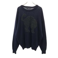Christian Dior MONSIEUR SPORTS 크리스챤 디올 무슈 스포츠 90s 올드 타이거 긴팔 스웨터 LL 네이비 니트 맨즈 헌옷