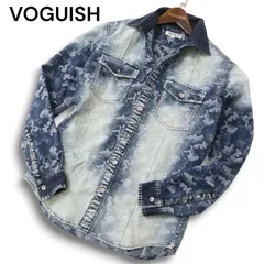 VOGUISH ヴォーギッシュ ルパート 通年 【迷彩 カモフラ 総柄】 加工★ 長袖 デニム ワーク シャツ Sz.M メンズのサムネイル
