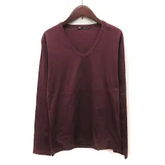メンズメルローズ MEN'S MELROSE Tシャツ カットソー Vネック 長袖 3 赤 ボルドー /YIのサムネイル
