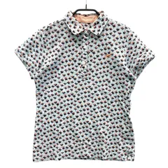 サイズ：0 MASTER BUNNY EDITION マスターバニーエディション  半袖ポロシャツ 総柄 ブルー系 [240101524974] ゴルフウェア レディース ストスト