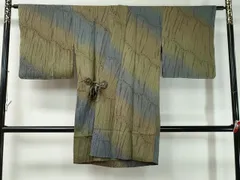 平和屋着物＃道中着　杢目絞り　ロング丈　正絹　逸品　未使用　CAAT0471dy