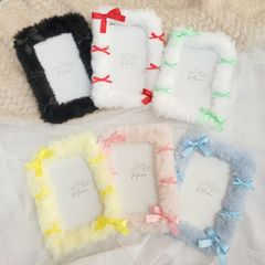 【Sale】E-40 ふわふわファー ミックスリボン  B7/硬質ケース