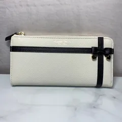 Samantha Thavasa Petit Choice サマンサタバサ プチチョイス　L字ファスナー長財布　ホワイト　ブラックリボン　リボンラッピング　レザー