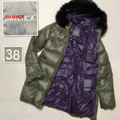 DUVETICA】ダウンジャケットフーディファー紫レディースM相当
