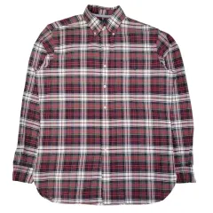 ポロ POLO カジュアル バーガンディー チェック シャツ M