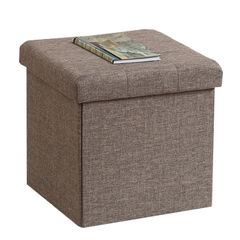 不二貿易(Fujiboeki) 収納スツール 収納ボックス 幅31×奥行31×高さ30.5cm チャコール オットマン 耐荷重80kg 折りたたみ ボックススツール ハント 85992