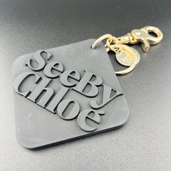 See By Chloe シーバイクロエ キーホルダー チャーム ブラック ロゴ