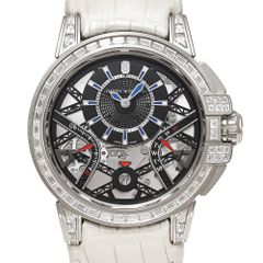 世界20本限定 国内正規保証書付き HARRY WINSTON オーシャン バイレトログラード オートマティック Ref.OCEABI42WW001 中古品 メンズ 腕時計