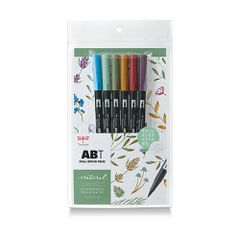 トンボ鉛筆 デュアルブラッシュペンABT 6色セット / ナチュラル