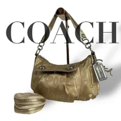良品 4962 COACH コーチ 2wayショルダーバッグ ポピー ゴールド