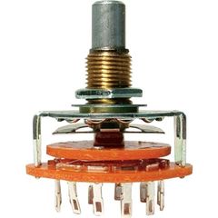 スイッチ Switch - Rotary, 2 Poles, 6 Positions, 1/4'' Shaft, Shorting