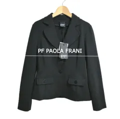 未使用 パオラフラーニ PF PAOLA FRANI テーラードジャケット スーツ ニット シングル 2B ストレッチ レーヨン×ナイロン ブラック サイズ40 レディースのサムネイル