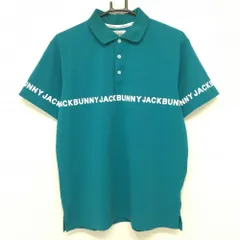 ★SALE価格★【超美品】ジャックバニー 半袖ポロシャツ グリーン×白 胸元ロゴライン  メンズ 5(L) ゴルフウェア 2024年モデル Jack Bunny