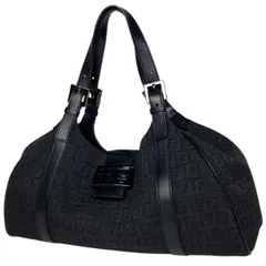 r30【極美品】フェンディ　ズッキーノ　キャンバス　ブラック　ハンドバッグ. r30【極美品】フェンディ ズッキーノ キャンバス ブラック