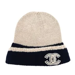 【中古】 CHANEL シャネル カシミヤ ニットキャップ ニット帽   ココマーク ウール 帽子 ビーニー レディース ファッション 25008500 AO