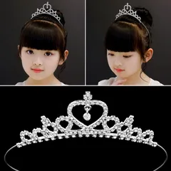 キラキラ ティアラ カチューシャ キッズ ハート クロス ダイヤ プリンセス