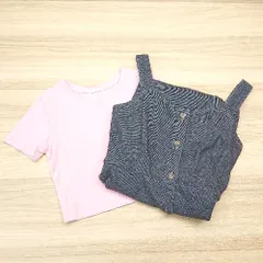 ◇ 《 GU ジーユー まとめ商品 2点セット サイズM カジュアル シンプル ストレッチ カットソー ワンピース レディース 》 E  【1310050046668】