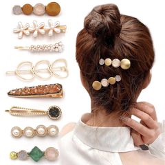 【数量限定】髪留め 立体感 おしゃれ 髪飾り前髪 上品 可愛い パール ヘアアクセサリー 入学式 卒業式 (8本セット) 結婚式 普段使い 結婚式 ヘアピン パーティー 誕生日 記念日 ヘアクリップ 女性 レディース