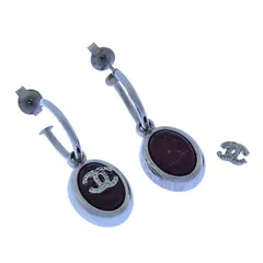 シャネル ピアス アクセサリー ヴィンテージ ココマーク×カラーストーン シルバー×レッド CHANEL レディース プレゼント 贈り物 オシャレ 大人 ファッション  P065