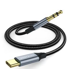 【迅速発送】NOSTALSIC USB C to 3.5 mm 変換 AUX ケーブル オーディオアダプタ DAC搭載 24bit/96KHz対応ナイロン編み iPhone15 16 シリーズ/iPad Pro/Android/Type Cなどの機器に対応 (