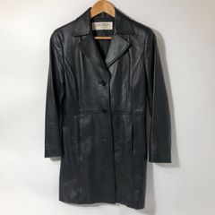 used】BALMAIN フード着脱可！羊革レザーコートサイズ11