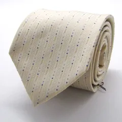 コムサメン ブランド ネクタイ ストライプ柄 ドット シルク 日本製 未使用タグ付 PO メンズ ベージュ COMME CA MEN