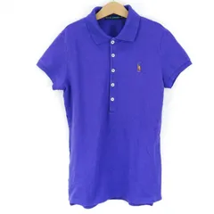 ラルフローレン 半袖ポロシャツ 胸元ロゴ コットン ストレッチ トップス  レディース S 160/84Aサイズ ブルー RALPH LAUREN 【中古】