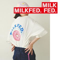 tシャツ Tシャツ ミルクフェド milkfed MILKFED ROUND DONUTS WIDE S/S TEE 103242011021 レディース ホワイト 白 ティーシャツ ブランド ティシャツ ドーナツ ドーナッツ 丸首 おしゃれ 可愛い ロゴ
