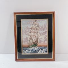 絵画 インテリア 額縁 アート刺繍 帆船