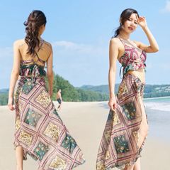 水着 レディース 3点セット 大きいサイズ 体型カバー ビキニ XL セパレート