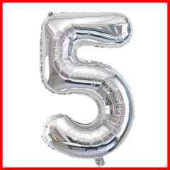 【在庫処分】Vthoviwa 40インチ バルーンアルミ5 ヘリウム風船 数字バルーン5銀 012345678910-1920-2930405060708090100 誕生日 カーニバル 飾り付け記念日パーティー装飾銀5 男女兼用 大きい