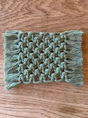 マクラメ コースター2枚セット⭐︎モスグリーン