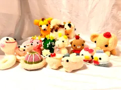 あみぐるみ 干支 他 まとめ14点 ハンドメイド 巳年 辰 卯 未 寅 他のサムネイル