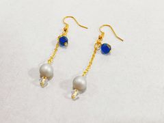 【年末SALE】パール × チェコビーズ ピアス　#E13
