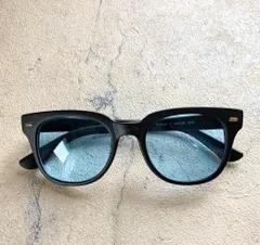 未使用●ウェリントン型 サングラス マットブラック×ライトブルー