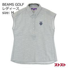 ビームスゴルフ L レイヤー風 ノースリーブ ポロシャツ ベージュ 25SS